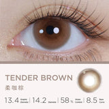 Moody Tender Brown 1 Day, 10pcs ; 14.2mm