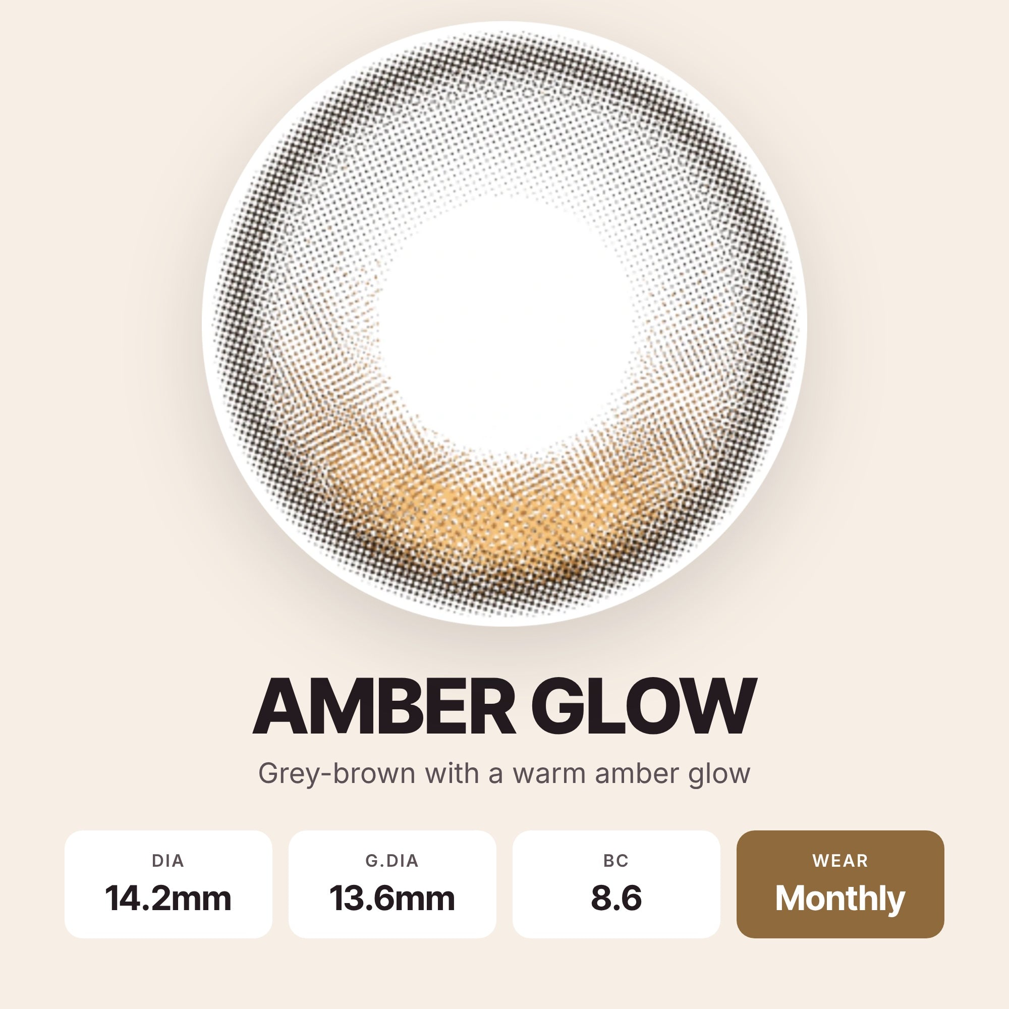 CONS [Weighted] Amber Glow 14.2mm, 1 Month 2Pcs