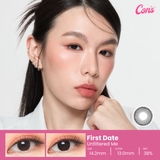 CONSMY Chapters First Date 14.2mm Korean contact lenses — warm honey caramel brown romantic enlarging look for date night
