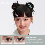 Moody Soft Brown 1 Day, 10pcs ;14.5mm