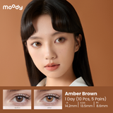 Moody Amber Brown 1 Day, 10pcs ;14.2mm