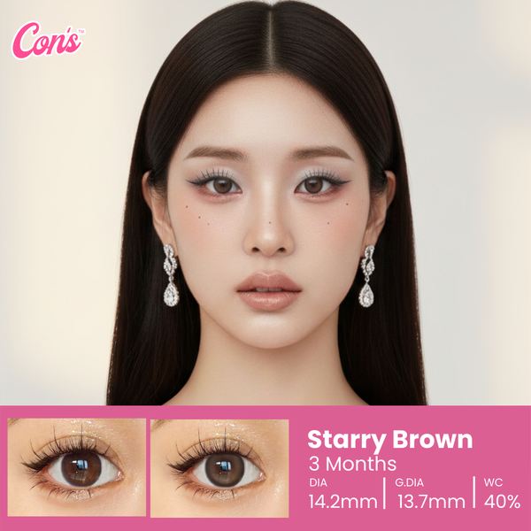 Gloria Starry Brown 14.2mm, 3 Month 2 Pcs